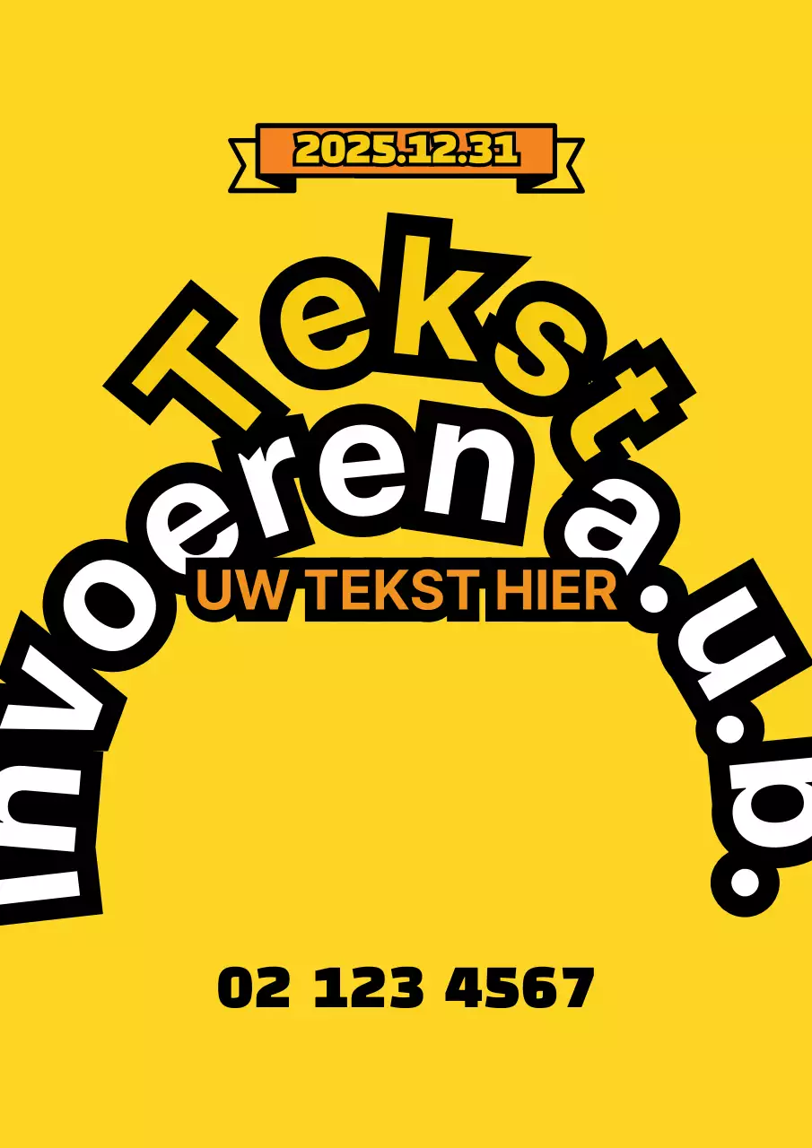 Eenvoudige winkelpui met illustratie van geel lint