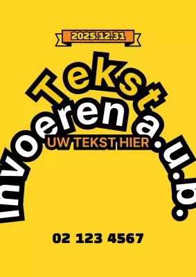 Eenvoudige winkelpui met illustratie van geel lint