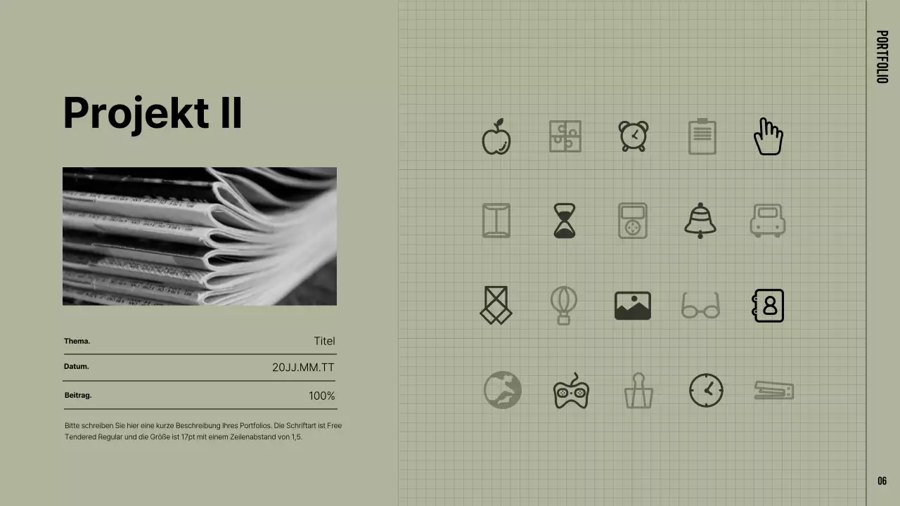 Eine moderne Mappe in Khaki und Beige