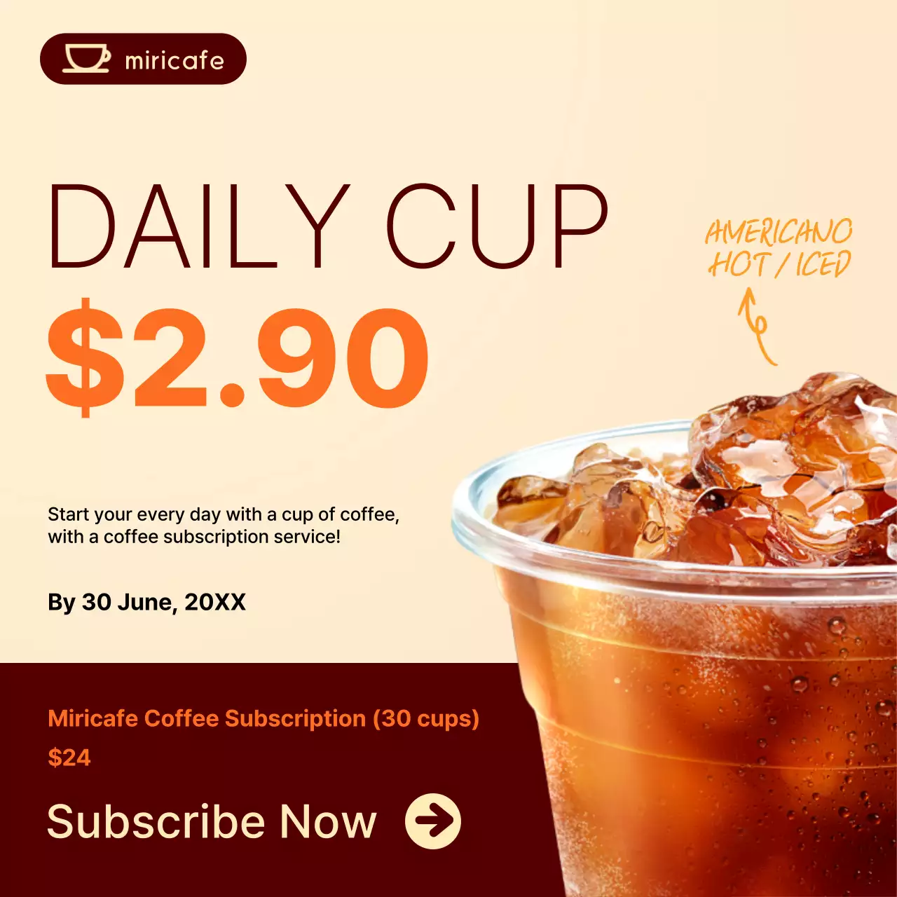 Beige Modern Coffee Promotion Instagram Post