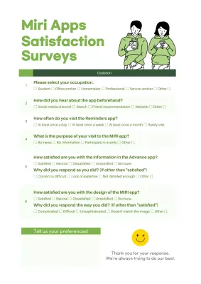 Green Minimal Survey Form