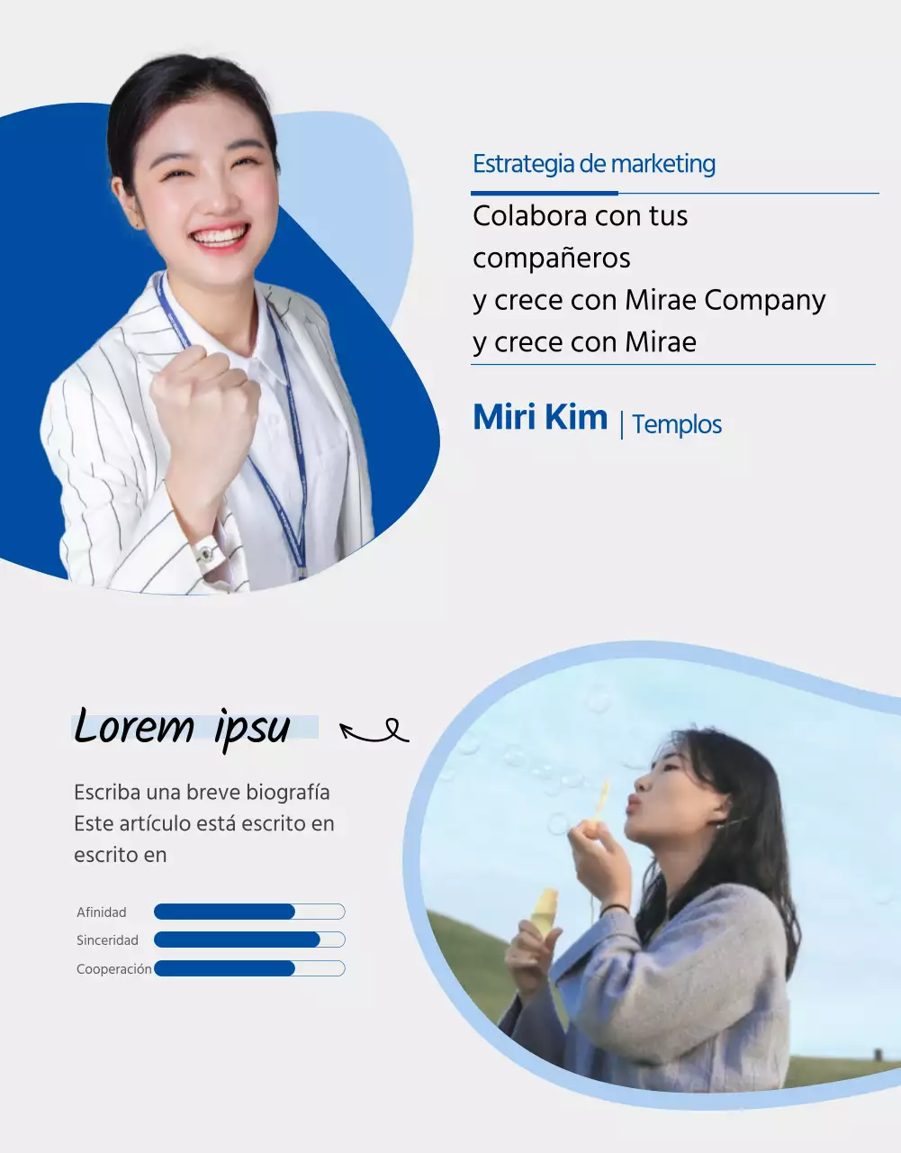 Página azul de nuevas contrataciones