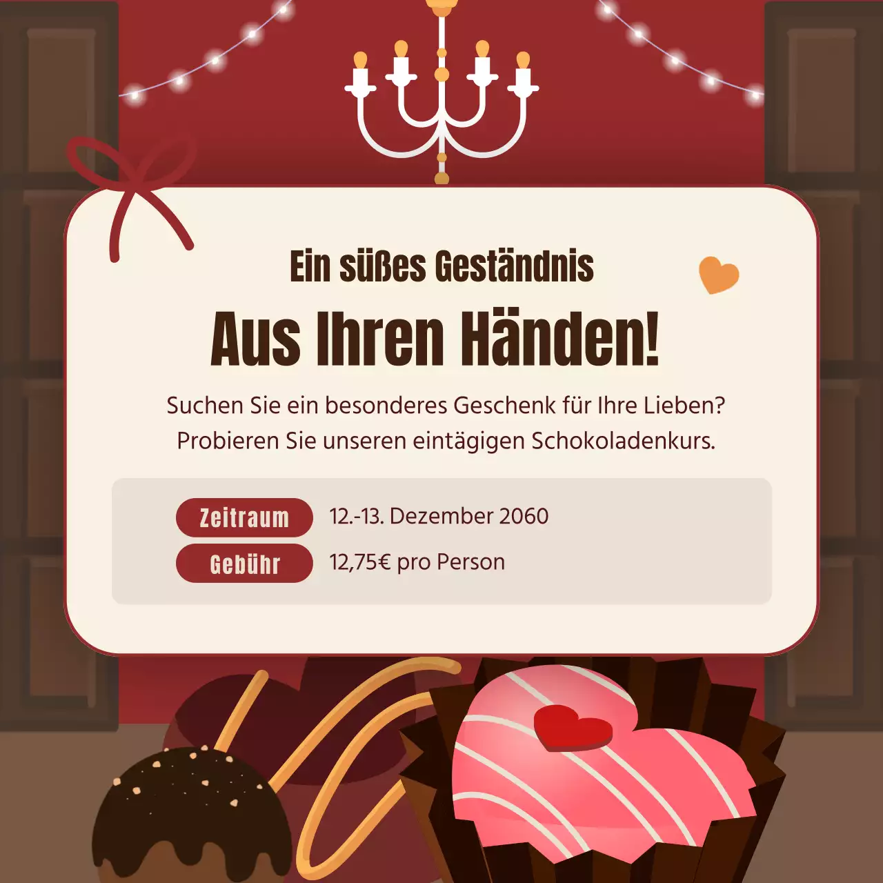 TMI zum Valentinstag in Burgunderrot und Braun