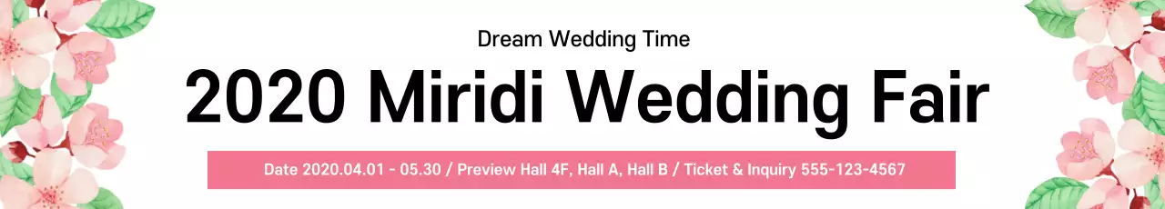 Banner de evento de casamento floral rosa