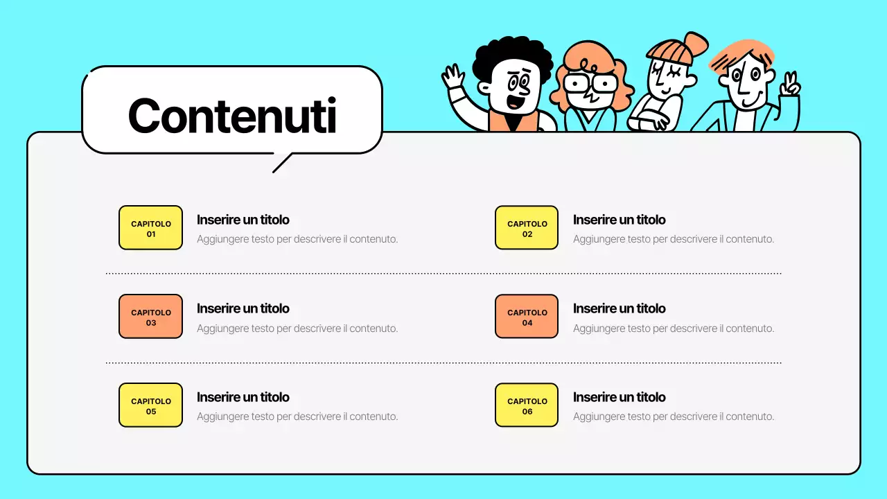 Strategie di marketing per simpatiche illustrazioni in giallo e menta