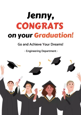 Red Simple Graduation Announcement Poster