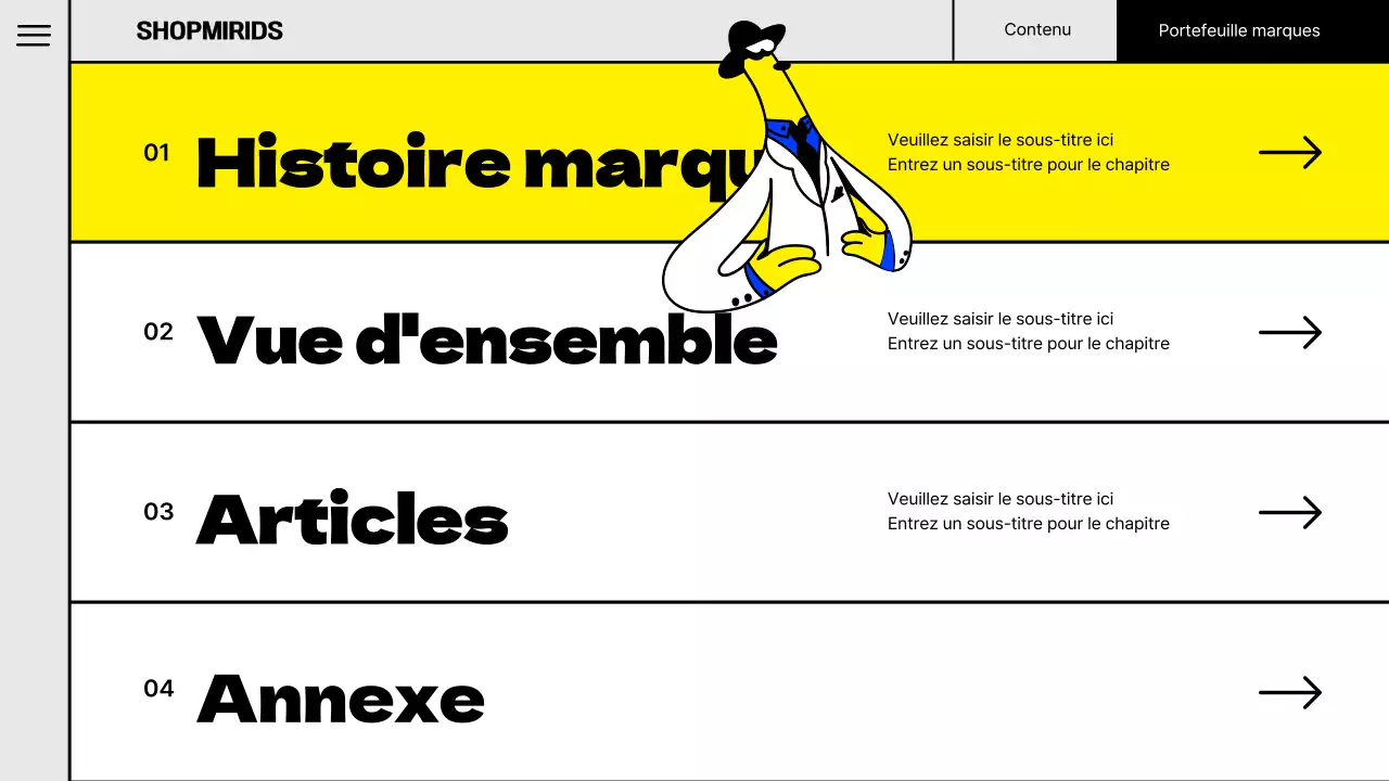 Illustration pop d'un concept de portefeuille de marques aux couleurs fluorescentes