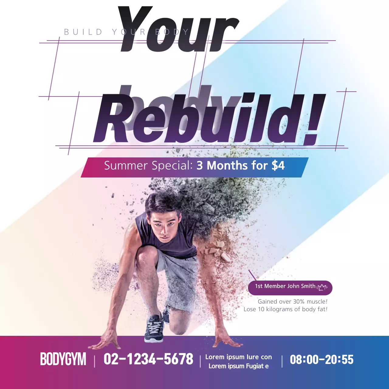 Purple Modern Fitness Promotion Banner