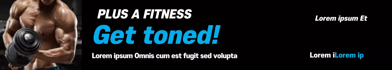 Banner de promoção de fitness moderno preto