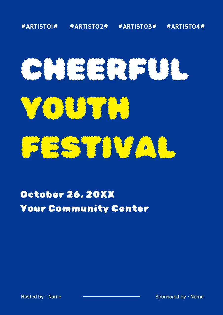 Blue Bold Festival Announcement Poster