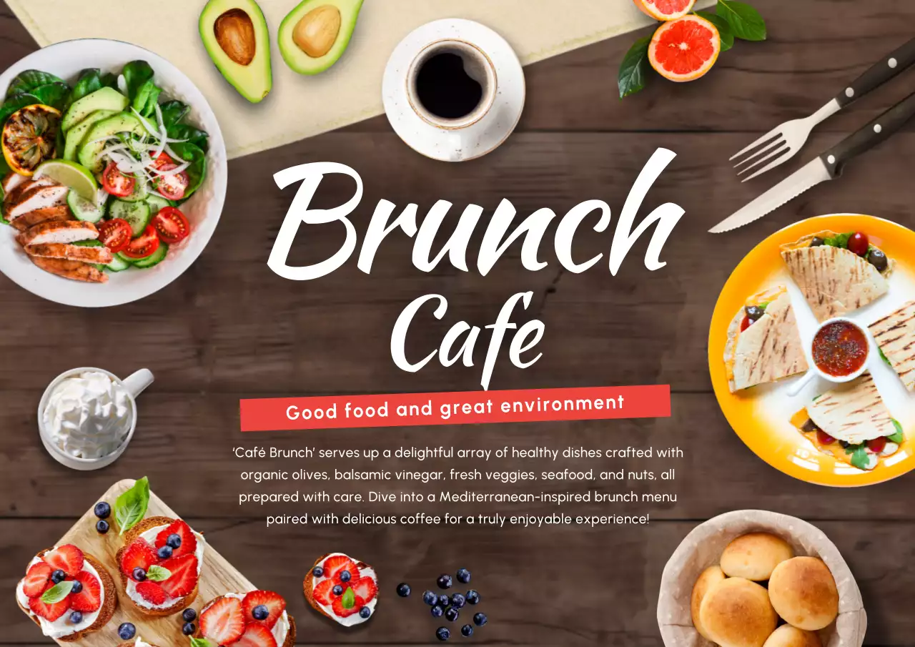 Brown Rustic Brunch Promotion Poster