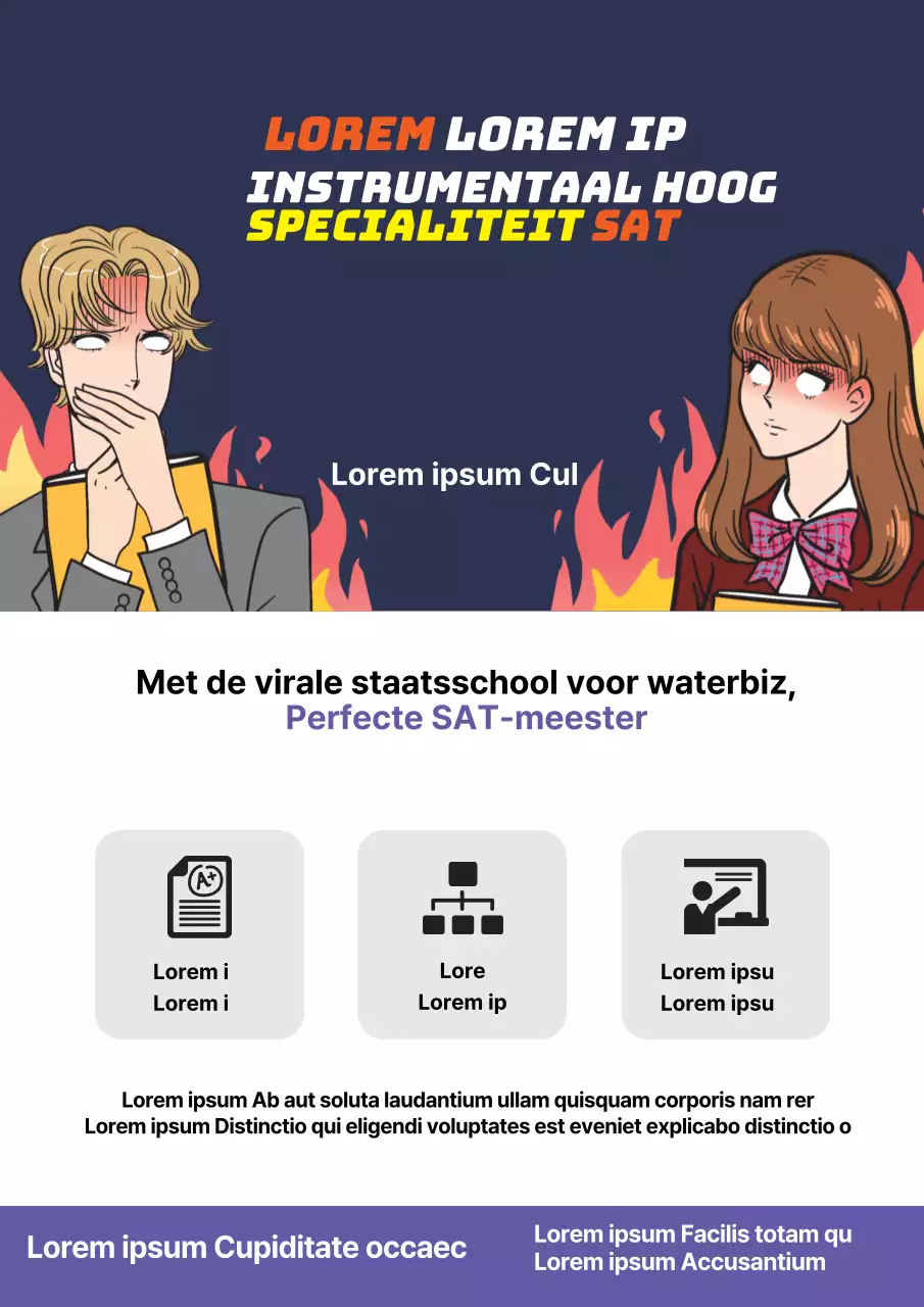 Promoot de examenvoorbereidingscursus van je school met manga-illustraties