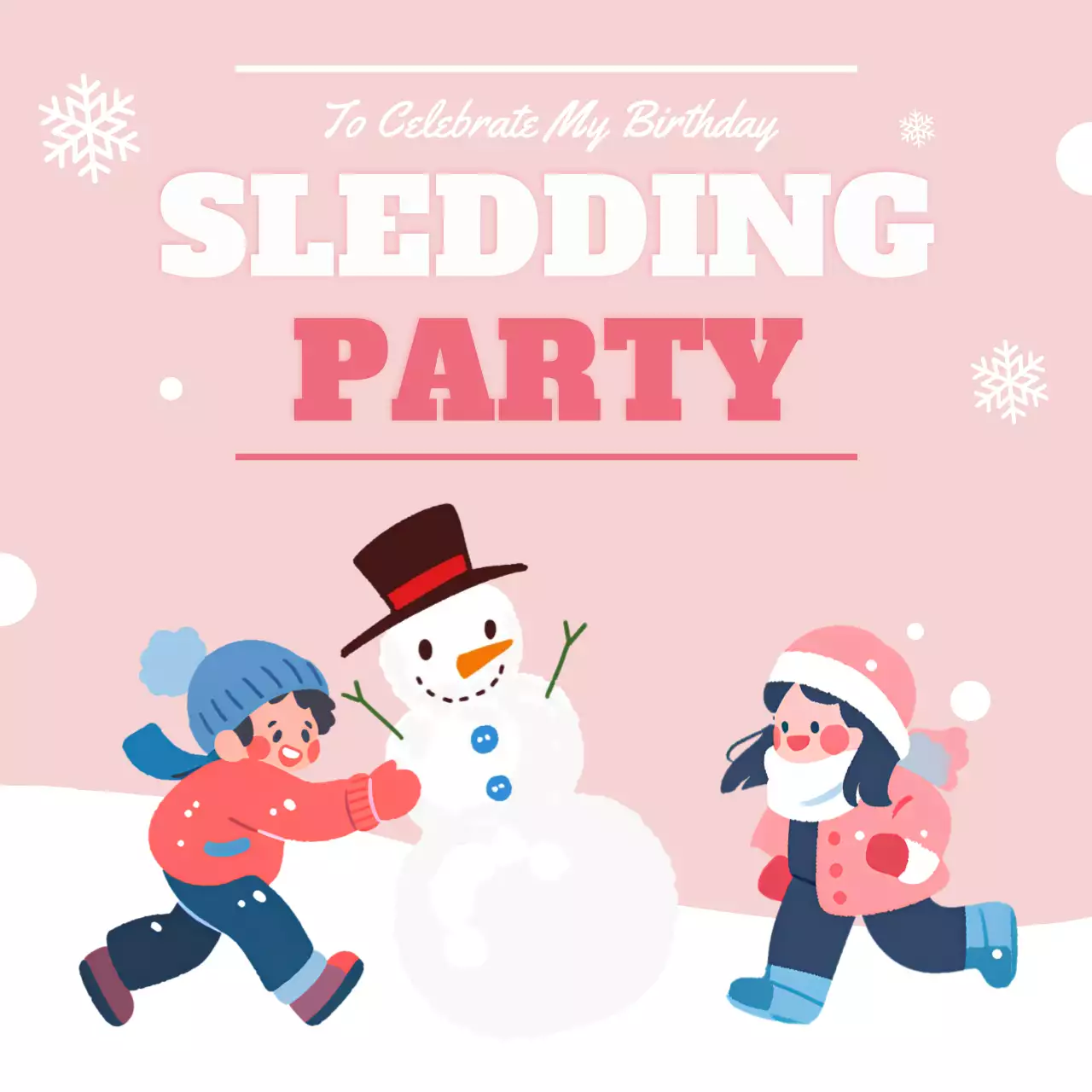 Pink Simple Birthday Invitation Instagram Post