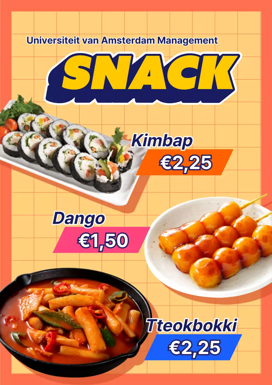 Oranje gefractioneerde webposter