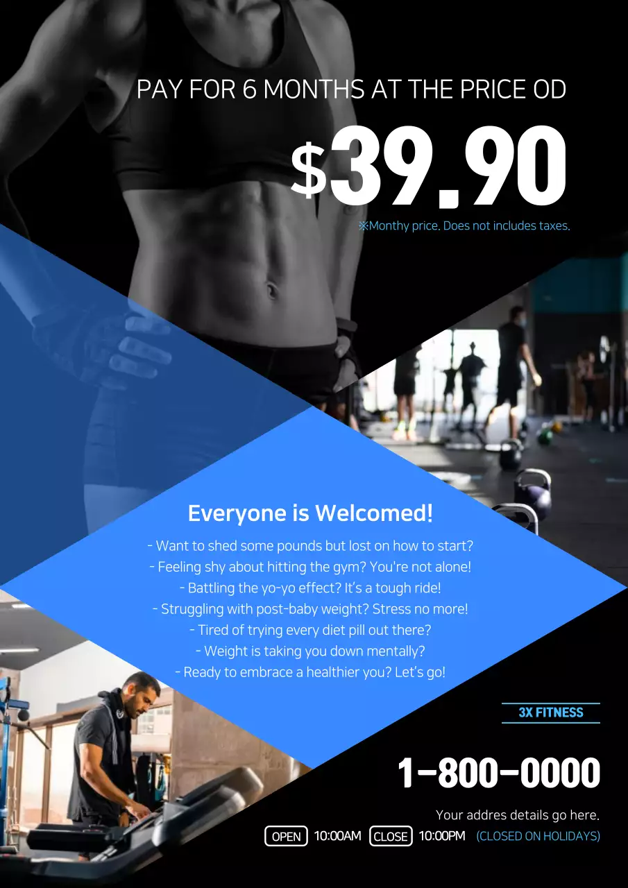 Black Modern Fitness Promotion Poster