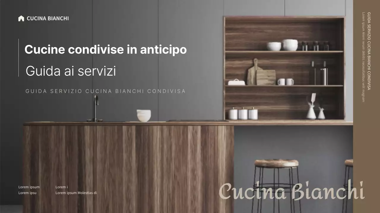 Guida al servizio di cucina condivisa ordinata in toni marroni Presentazione PPT