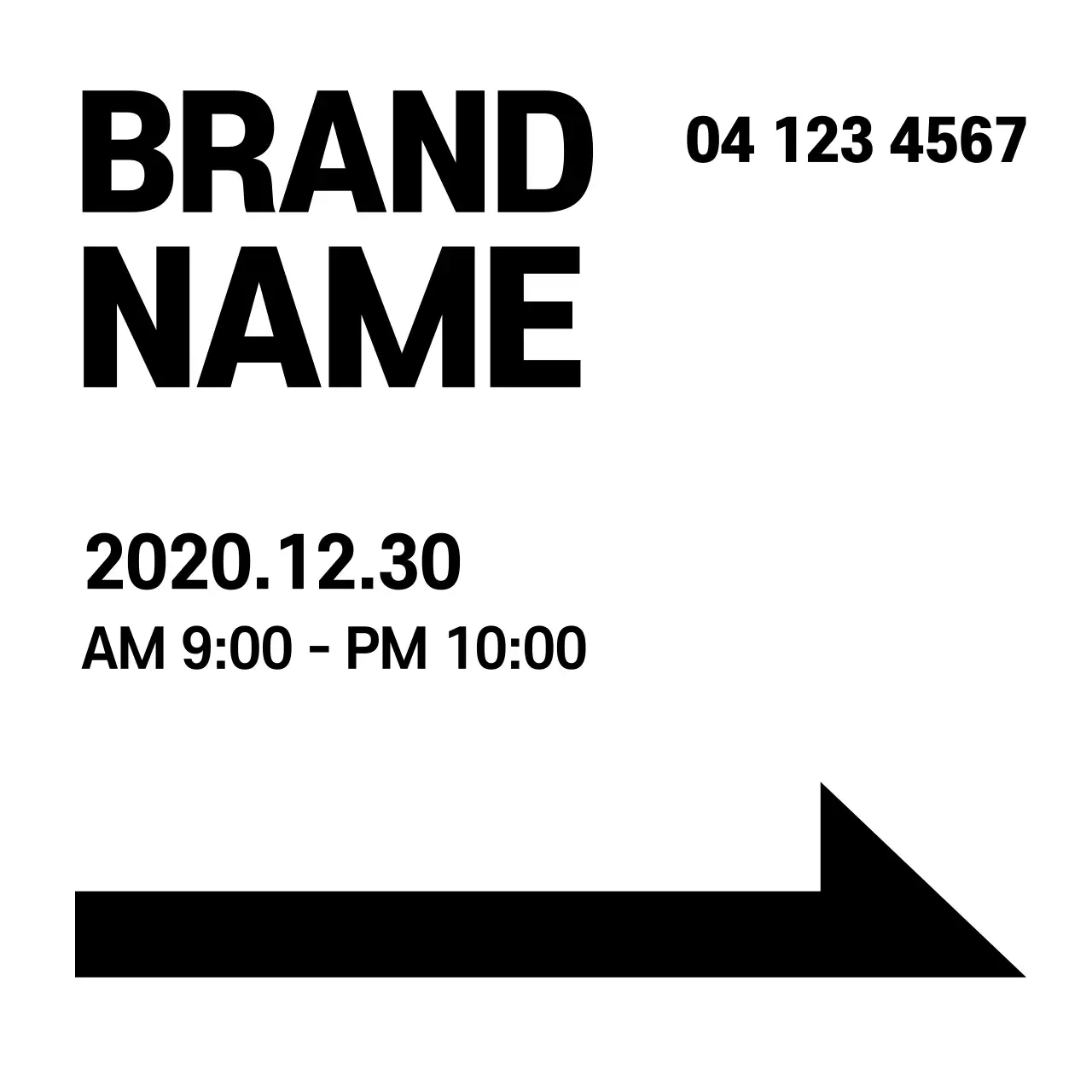 Black Minimal Event Notice Banner