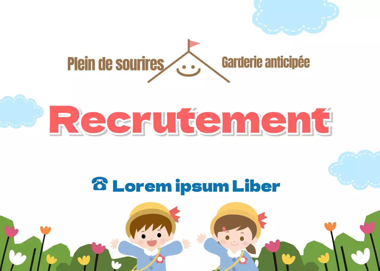 Recrutement promotionnel blanc et mignon