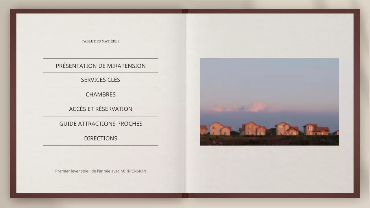 Guide de pension du concept de livre de Brunton