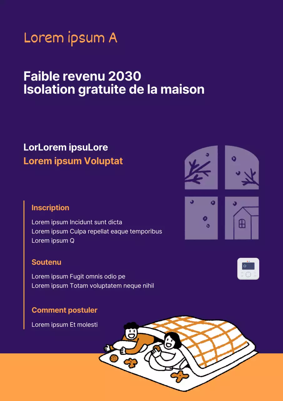 Affiche gratuite sur l'isolation de la maison en violet