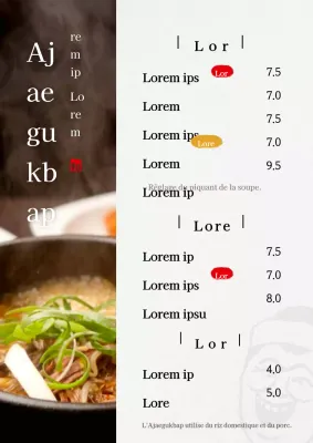 Promouvoir le menu de votre restaurant chinois