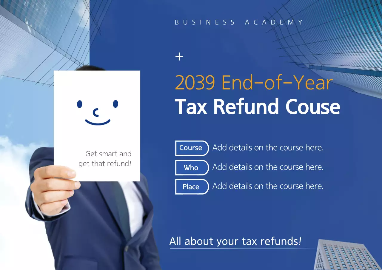 Blue Professional Tax Course Promotion Poster
