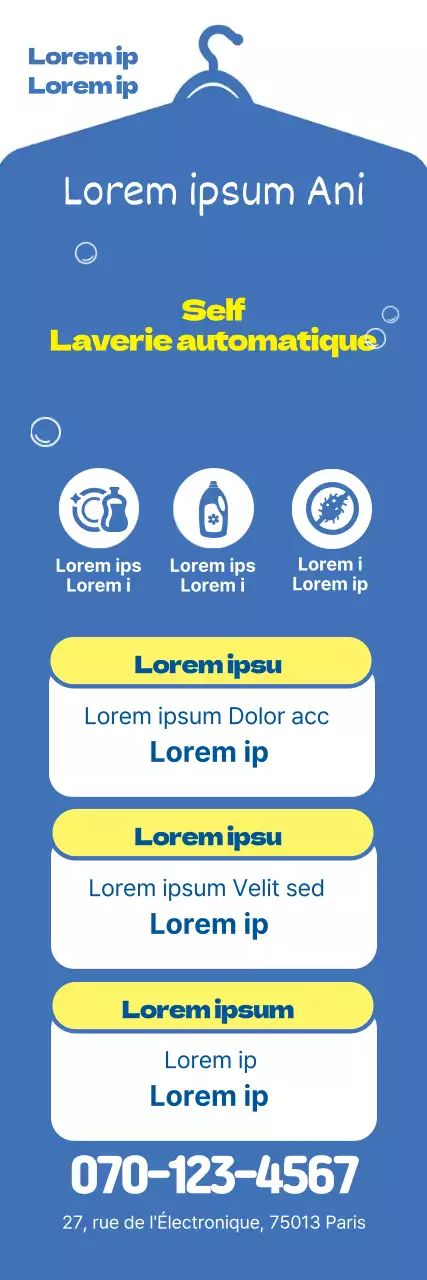 Lettrage bleu jaune Icône surlignée Promouvoir vos nettoyeurs