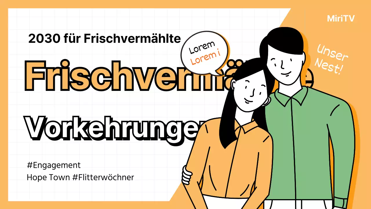 Aprikosenfarbene Illustration des Brautpaares - Miniaturansicht