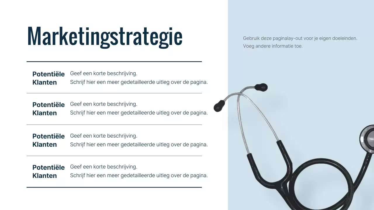 Een eenvoudig blauw ziekenhuis online marketing draaiboek