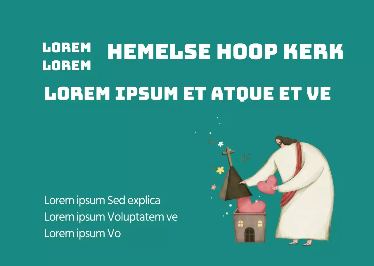 Groen karakter illustratie kerk promotie