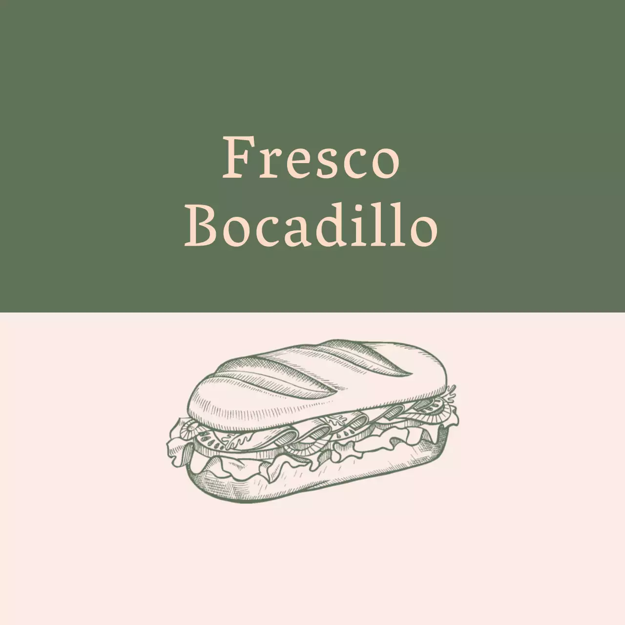 Ilustración verde etiqueta de sándwich de alimentos de la vendimia