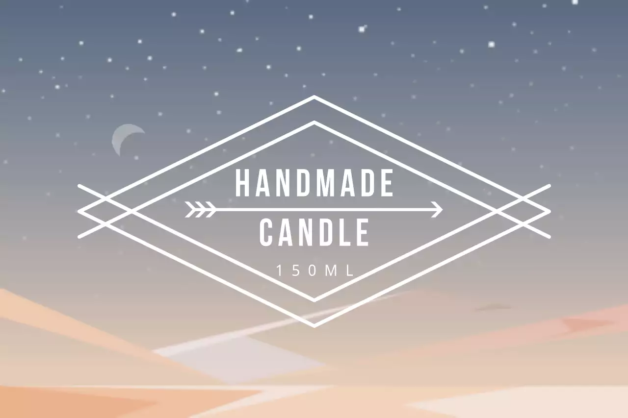 Grey Minimal Candle Label Banner