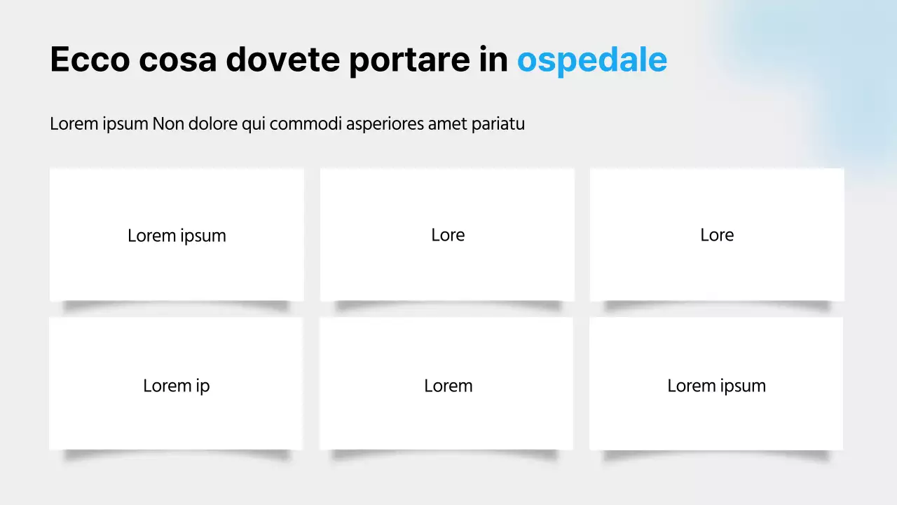 Guida alla vita in ospedale con colori blu, linee pulite e ombre