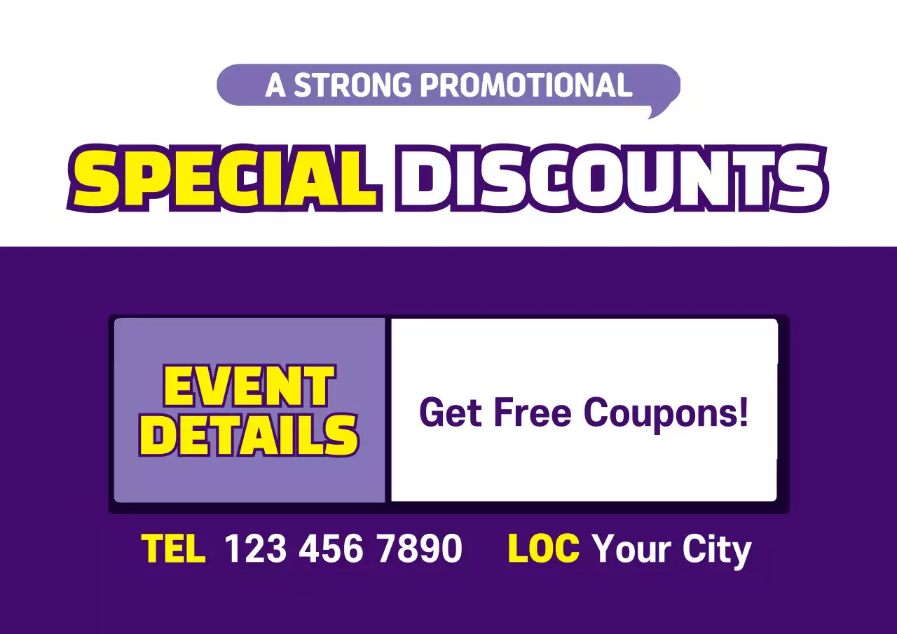 Purple Bold Discounts Promotion Poster