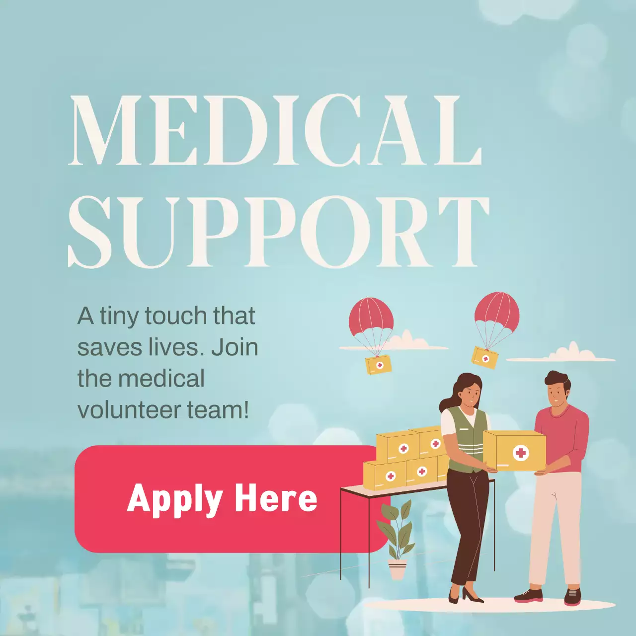 Blue Simple Volunteer Announcement Instagram Post