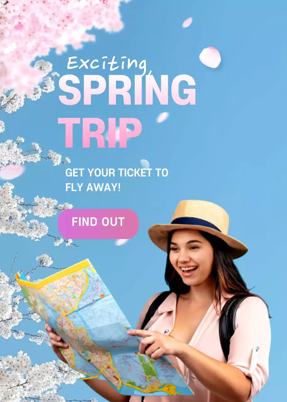 Pink Trendy Spring Promotion Poster