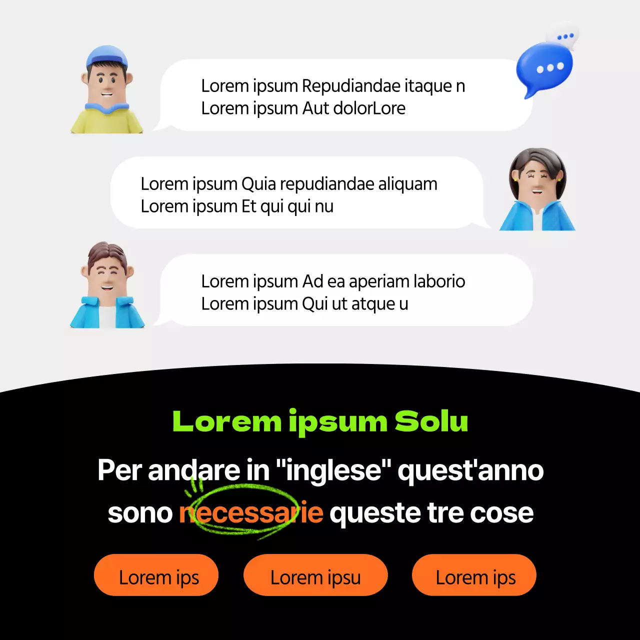 Un evento di sfida semplice con un tema 3D nero (CardNews)