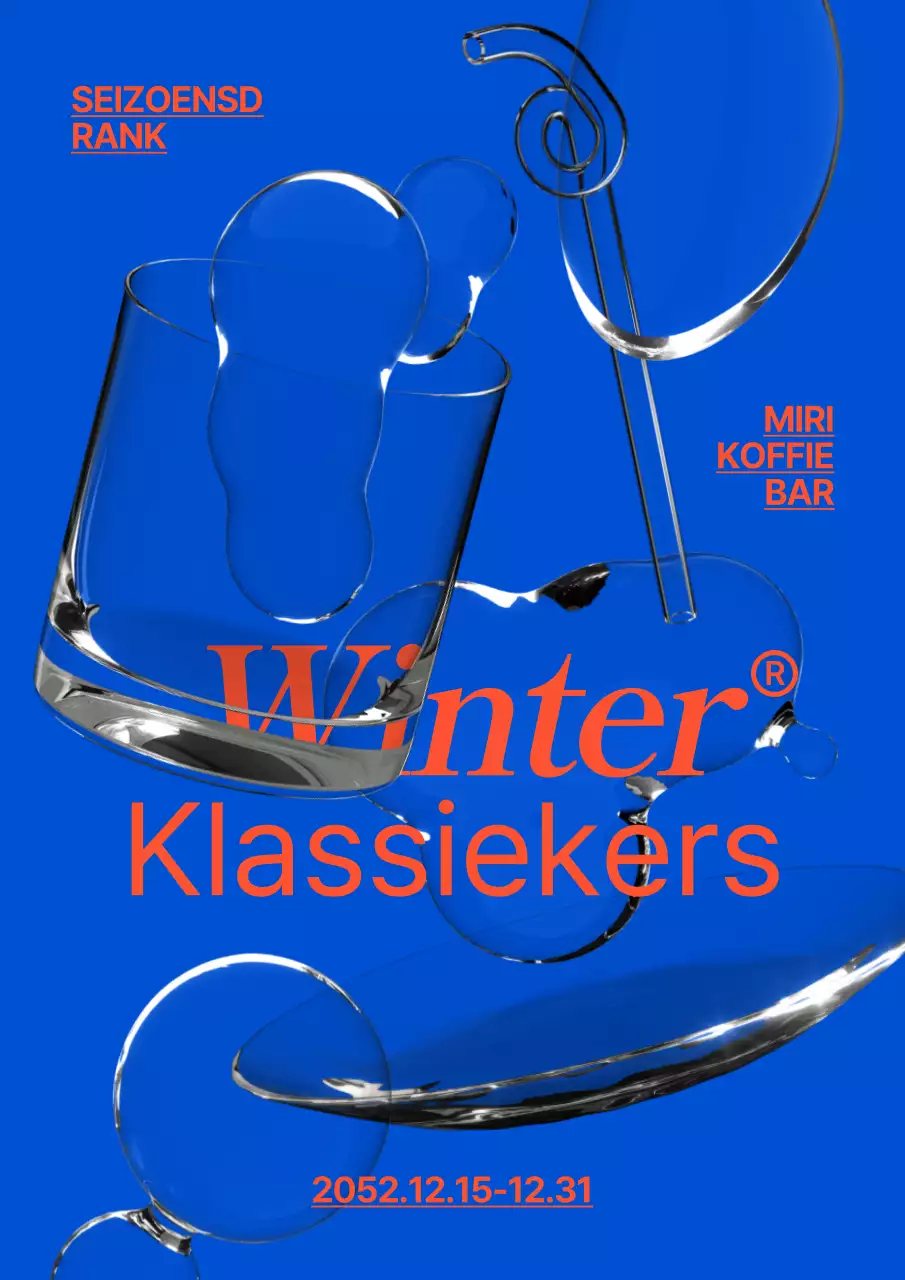 Cafe bar menu in blauw en rood