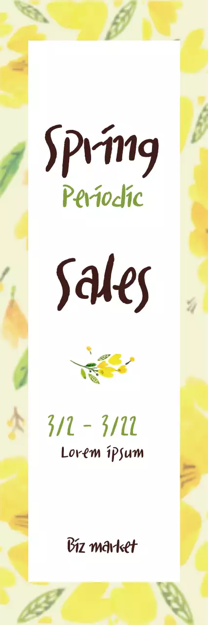 Banner de promoção de primavera com flores amarelas