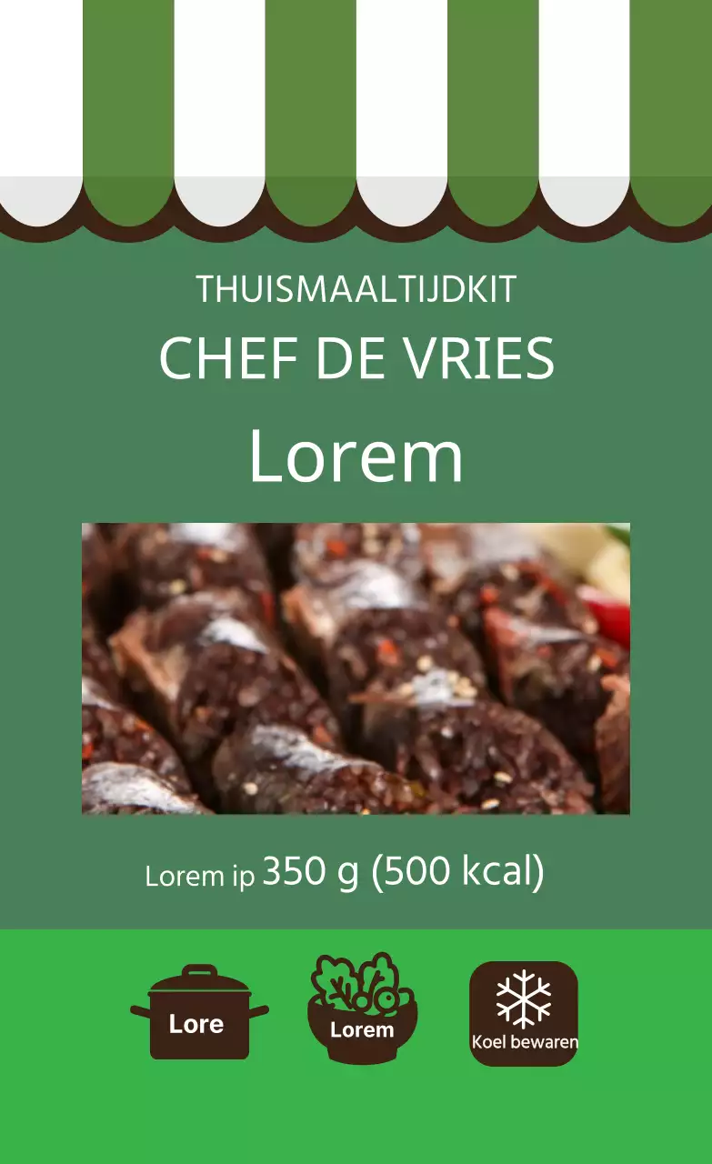 Abstracte illustratie snack voedsel sundae koken label