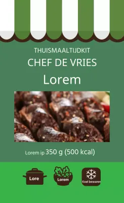 Abstracte illustratie snack voedsel sundae koken label