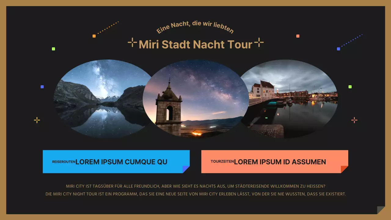 Ein niedlicher schwarzer und bunter nächtlicher Fremdenführer