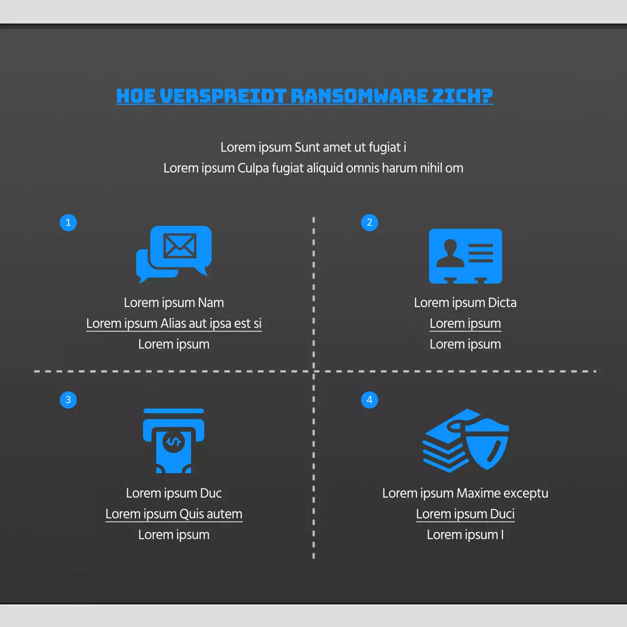 Blauw en zwart ransomware-kaartnieuws