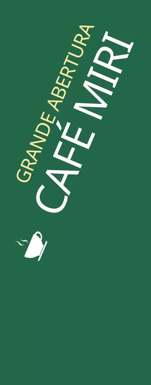Promover a abertura de um café em fundo verde Médio