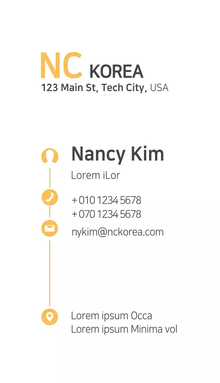 Kartu Nama Iklan Komputer Modern Kuning