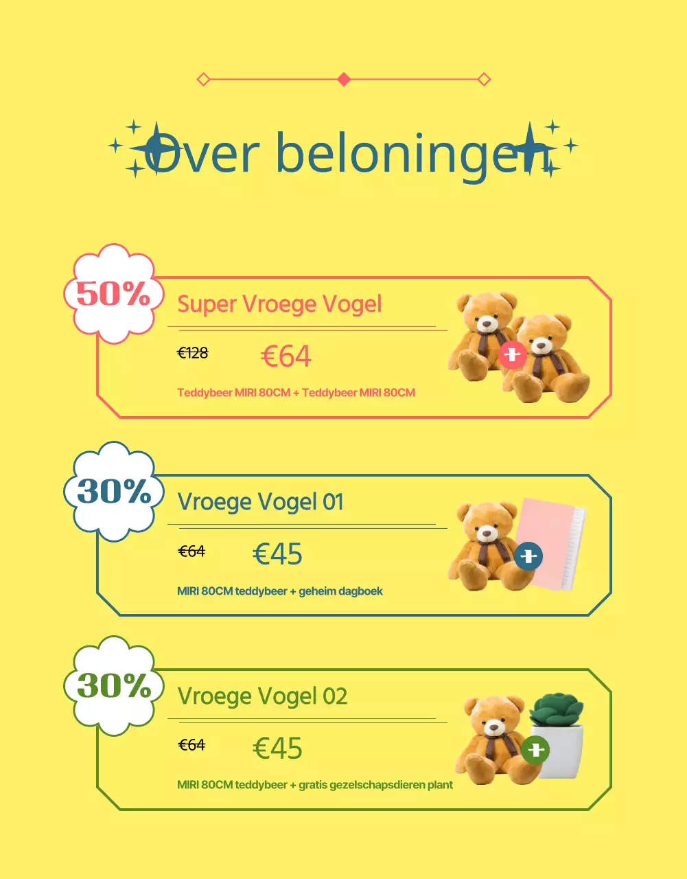 Een financieringspitch voor een roze en lichtblauwe knuffelpop