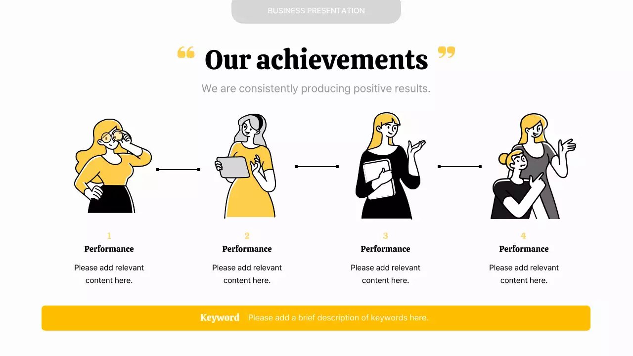 노란색과 검정색의 심플한 비즈니스 PT