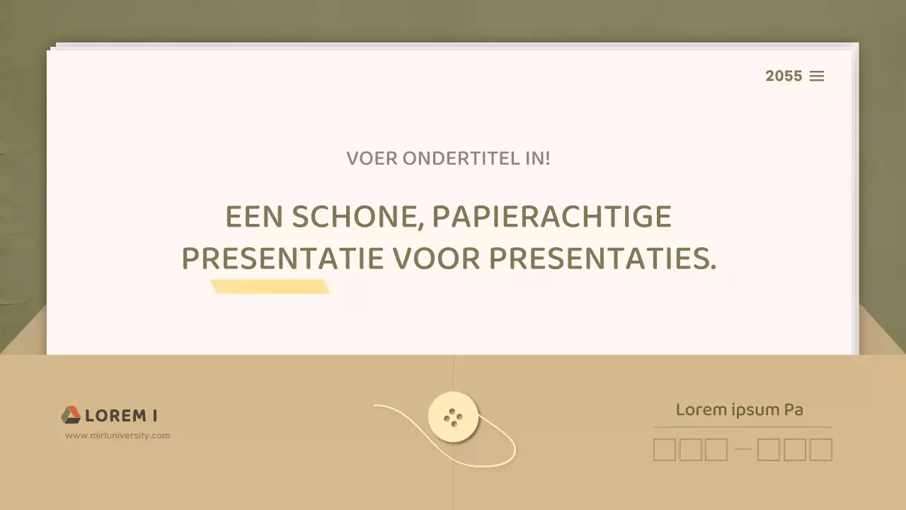 Voor presentaties met een strak documentconcept in olijf- en beigetinten