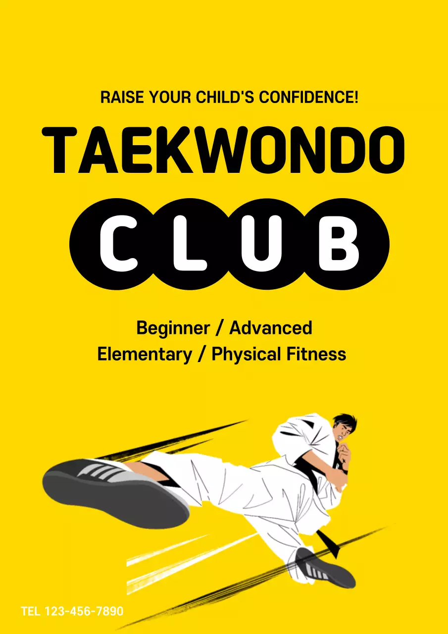 Yellow Bold Taekwondo Promotion Poster
