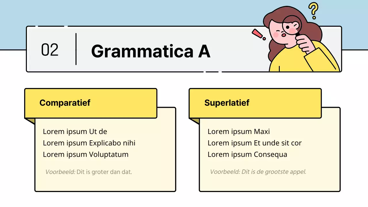 Schattige educatieve karakterstijl in lichtblauw